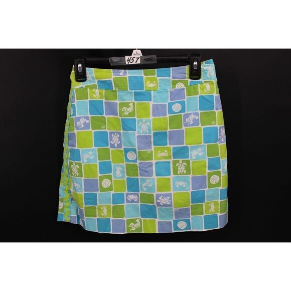 LILLY PULITZER VIA BLUE PERFECT SHOT TENNIS SKORT SIZE 2 MULTICOLOR COTTON BLEND - Picture 5 of 6